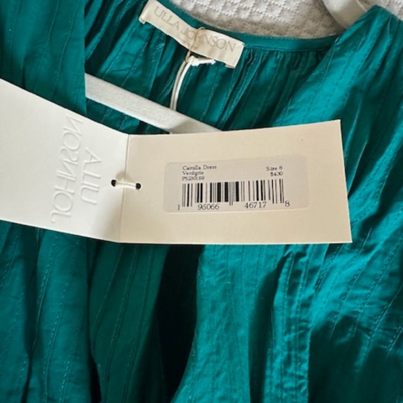 Ulla Johnson Camilla Cotton Poplin Mini Dress Verdigris (Green) in Size 8 - Picture 12 of 12